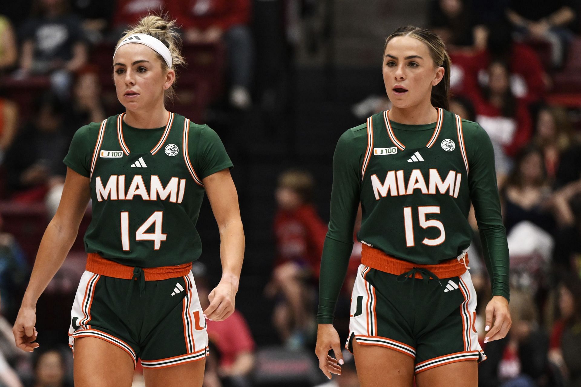 Former Miami stars Haley Cavinder (L) and Hanna Cavinder - Source: Getty